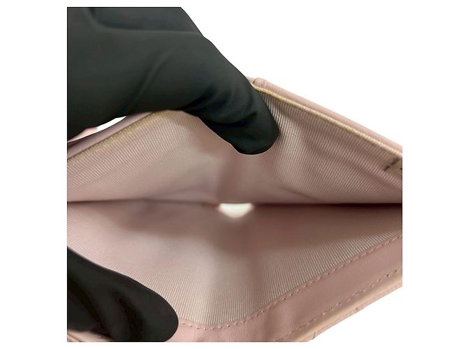 Cartera bifold Chanel de piel Matelassé Rosa - vista 15