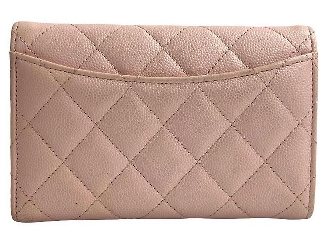 Cartera bifold Chanel de piel Matelassé Rosa - vista 4