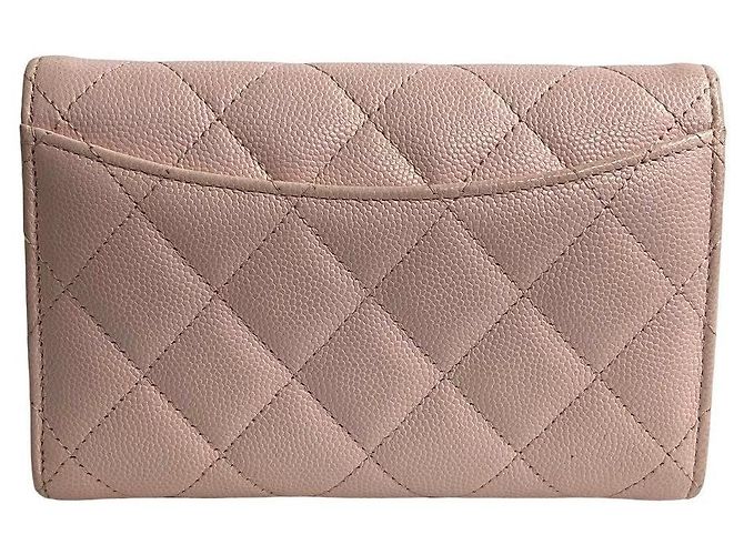 Cartera bifold Chanel de piel Matelassé Rosa - vista 6