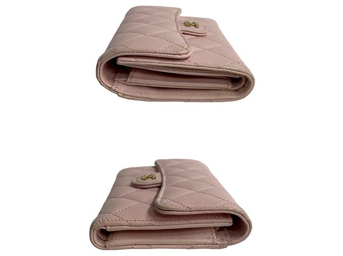 Cartera bifold Chanel de piel Matelassé Rosa - vista 9