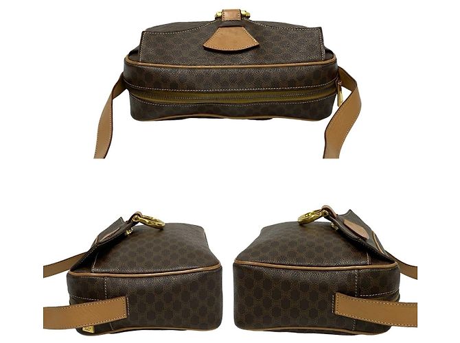 Céline Celine Macadam Leather Shoulder Bag Brown - view 10