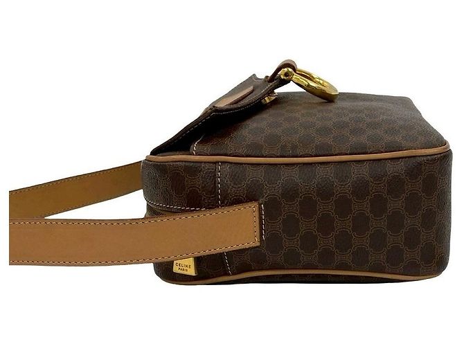 Céline Celine Macadam Leather Shoulder Bag Brown - view 11
