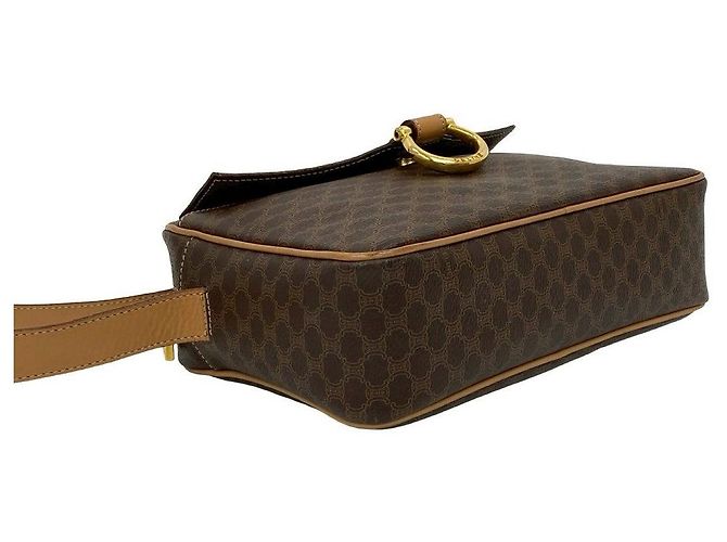 Céline Celine Macadam Leather Shoulder Bag Brown - view 15