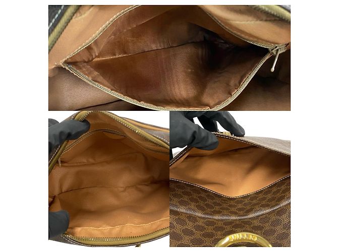Céline Celine Macadam Leather Shoulder Bag Brown - view 16