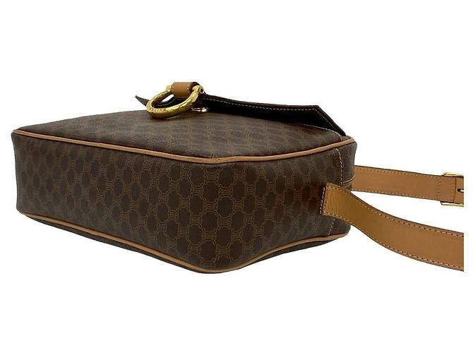 Céline Celine Macadam Leather Shoulder Bag Brown - view 17