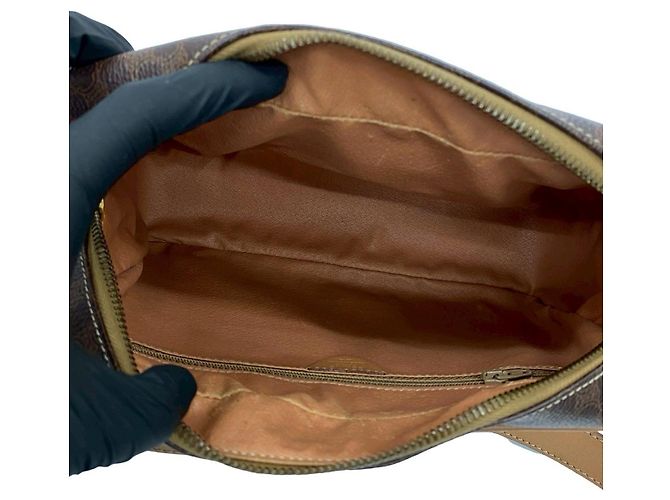 Céline Celine Macadam Leather Shoulder Bag Brown - view 18