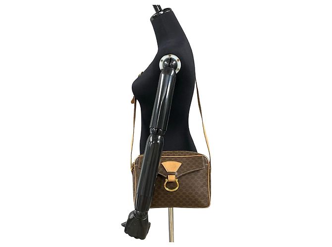 Céline Celine Macadam Leather Shoulder Bag Brown - view 5