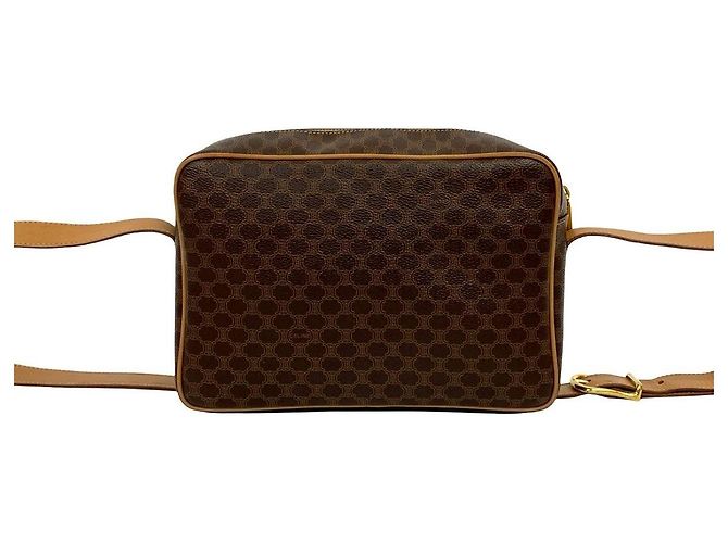 Céline Celine Macadam Leather Shoulder Bag Brown - view 6