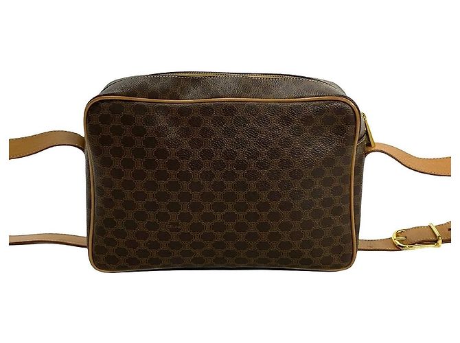 Céline Celine Macadam Leather Shoulder Bag Brown - view 8