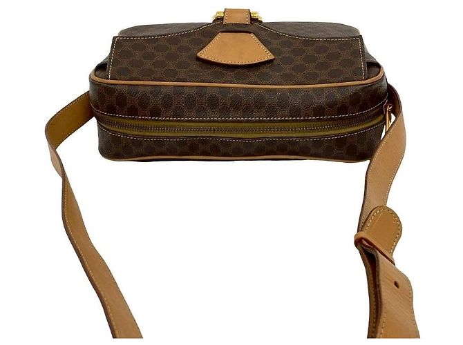 Céline Celine Macadam Leather Shoulder Bag Brown - view 9