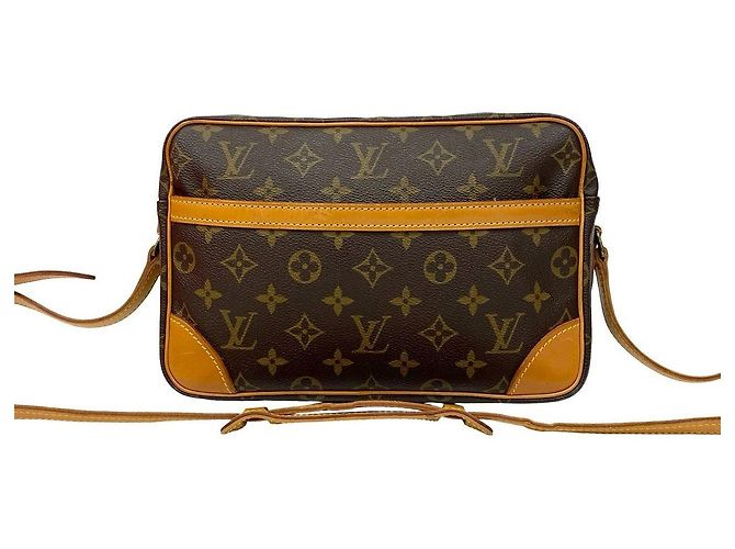 Borsa a tracolla Louis Vuitton Trocadero Monogram in pelle Marrone Bronzo - vista 3