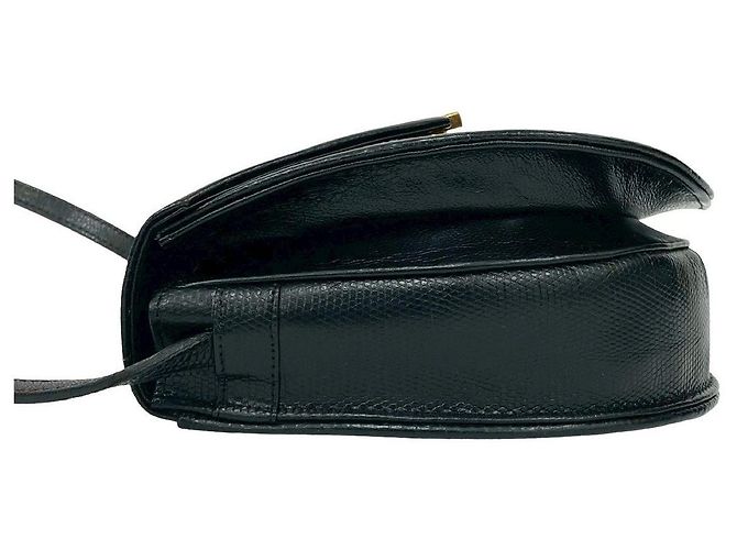 Borsa a tracolla in lucertola Yves Saint Laurent Nero - vista 11