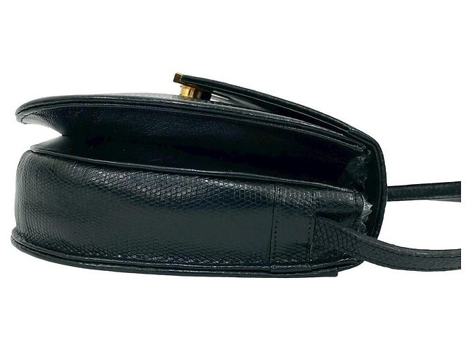 Borsa a tracolla in lucertola Yves Saint Laurent Nero - vista 13