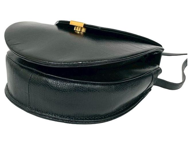 Borsa a tracolla in lucertola Yves Saint Laurent Nero - vista 17