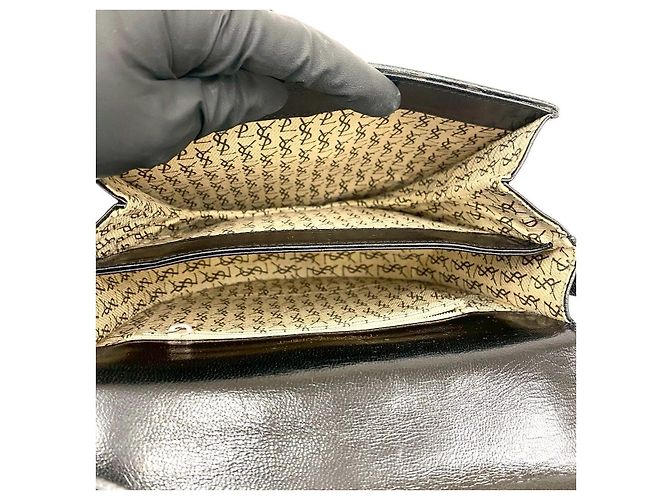 Borsa a tracolla in lucertola Yves Saint Laurent Nero - vista 18
