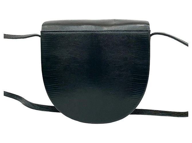 Borsa a tracolla in lucertola Yves Saint Laurent Nero - vista 6