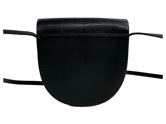 Borsa a tracolla in lucertola Yves Saint Laurent Nero - vista 8