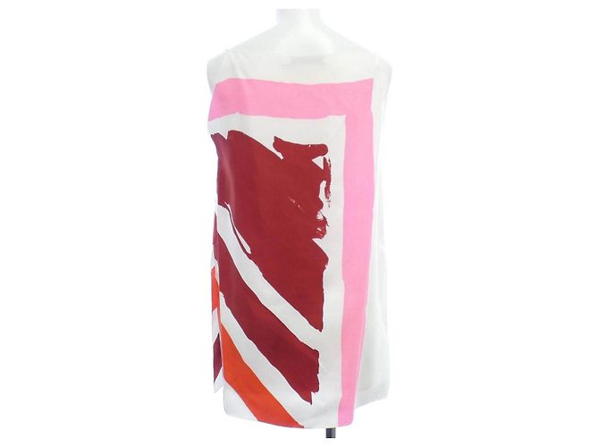 Autre Marque Christian Dior Seiden-Camisole Weiß Rot - Ansicht 2