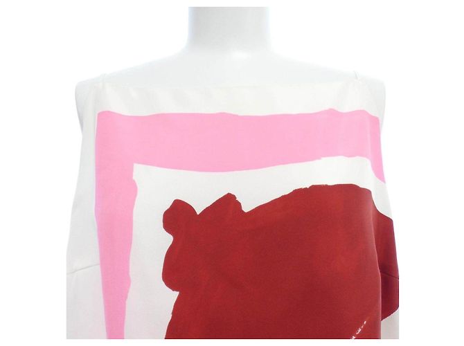 Autre Marque Christian Dior Seiden-Camisole Weiß Rot - Ansicht 5