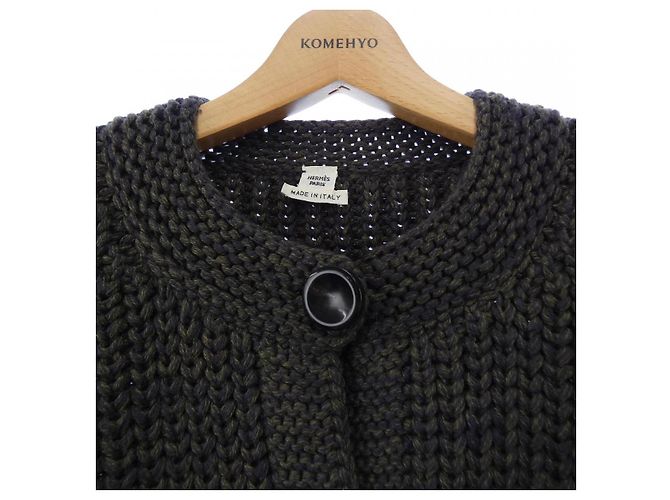 Hermès Hermes Cardigan Wool Knitwear34 Verde - vista 5