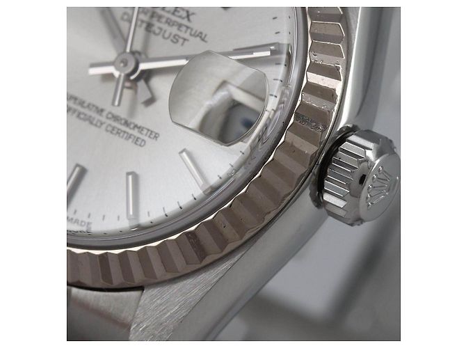 Rolex Datejust Stainless Steel White Gold Automatic Plata - vista 8