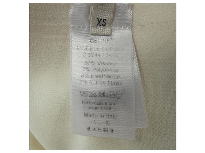 Top de tecido branco Céline XS - vista 3