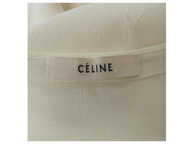Top de tecido branco Céline XS - vista 4