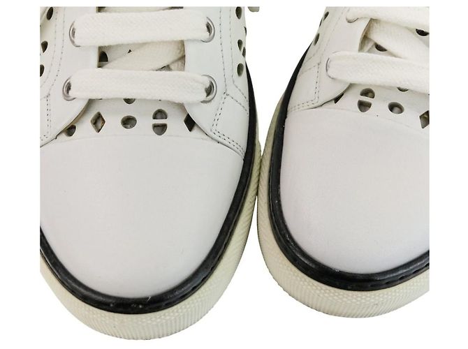 Hermès Hermes Jimmy Cutwork Leather High Top Sneakers 36 Blanco - vista 11