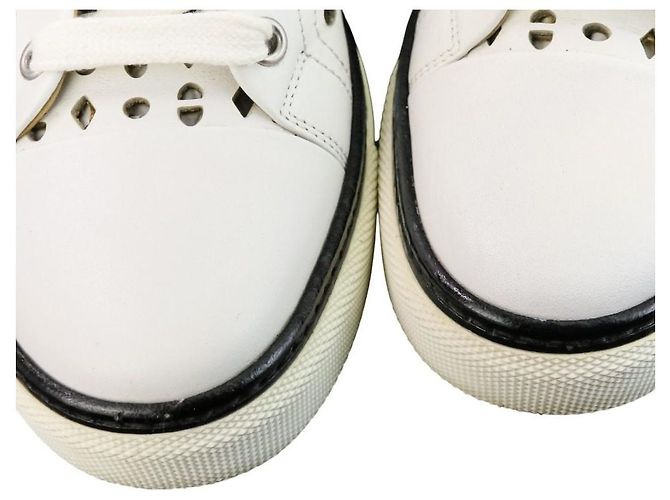 Hermès Hermes Jimmy Cutwork Leather High Top Sneakers 36 Blanco - vista 13