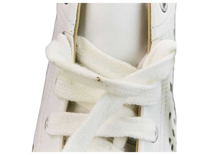 Hermès Hermes Jimmy Cutwork Leather High Top Sneakers 36 Blanco - vista 16