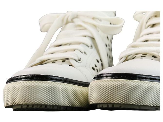 Hermès Hermes Jimmy Cutwork Leather High Top Sneakers 36 Blanco - vista 7