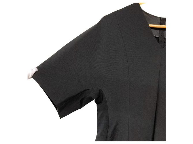 Autre Marque CYCLAS V-Ausschnitt langes Kleid Schwarz - Ansicht 3
