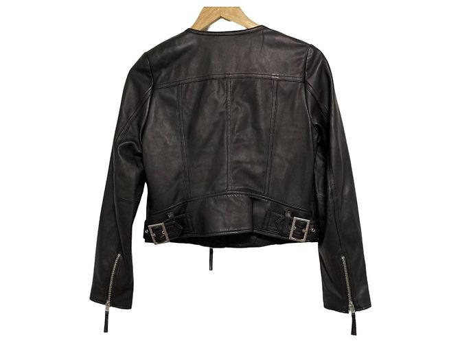 Autre Marque GRACE CONTINENTAL Lederjacke kurz Schwarz - Ansicht 2