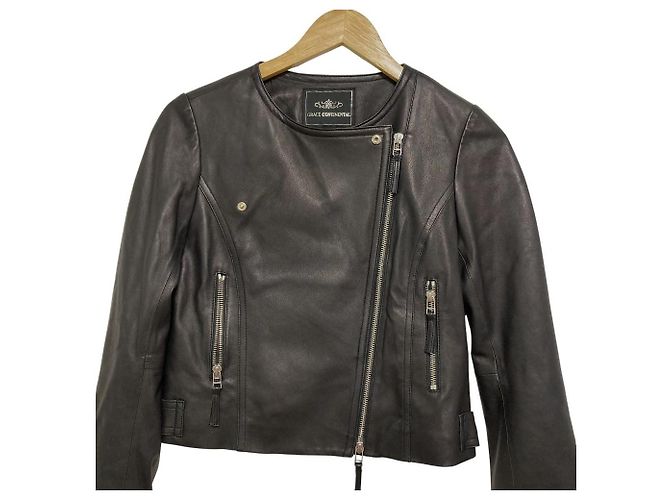 Autre Marque GRACE CONTINENTAL Lederjacke kurz Schwarz - Ansicht 4