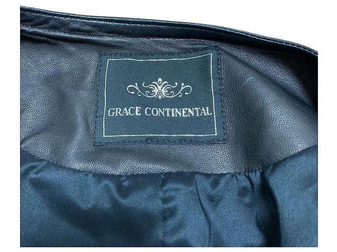 Autre Marque GRACE CONTINENTAL Lederjacke kurz Schwarz - Ansicht 5