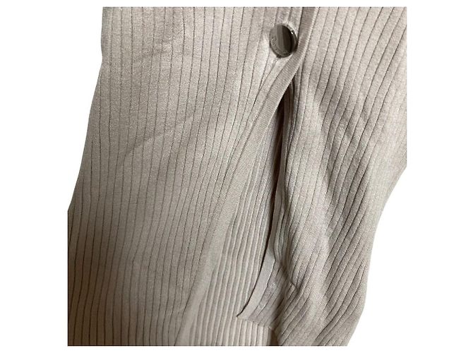Autre Marque Gilet in maglia a coste Diagram Beige - vista 4
