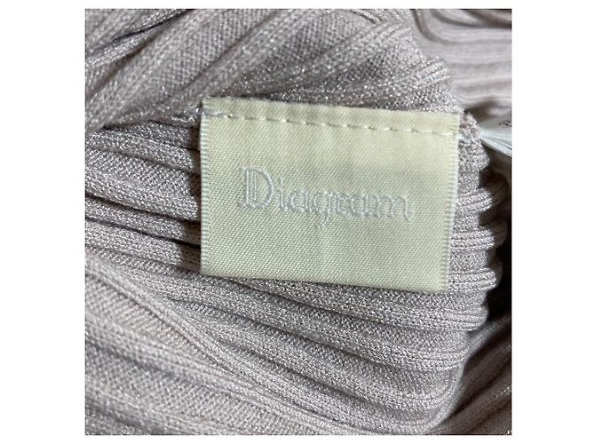 Autre Marque Gilet in maglia a coste Diagram Beige - vista 5