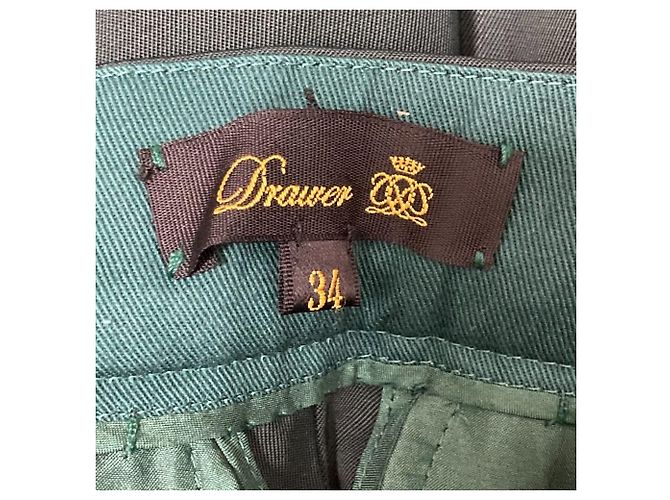 Autre Marque Calças em sarja de lã e viscose Drawer Verde - vista 5