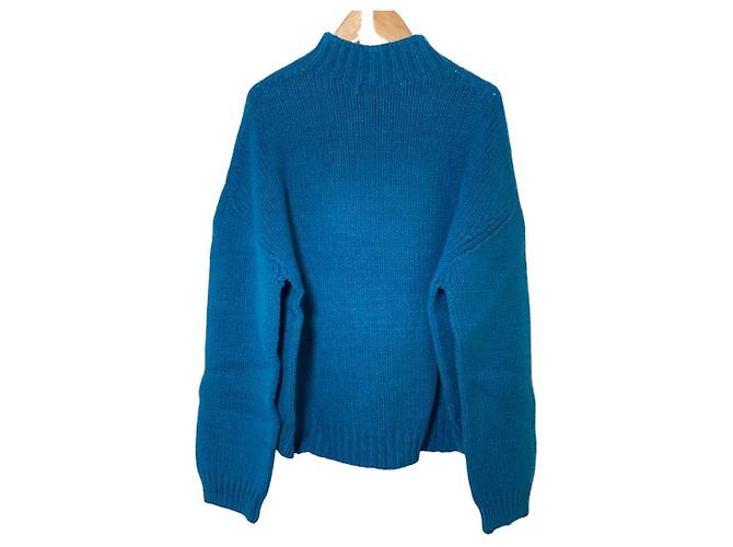 Autre Marque LE CIEL BLEU Low Gauge Strickpullover Blau - Ansicht 2