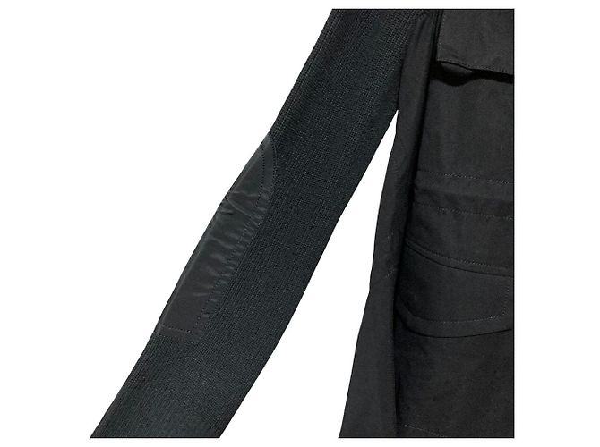 Chaqueta sacai Fabric Combo Jacket Knit Combo Military Jacket Negro - vista 3