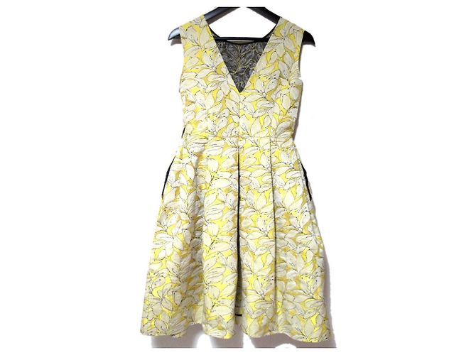 Autre Marque Abito in jacquard floreale Carolina Herrera Giallo - vista 2