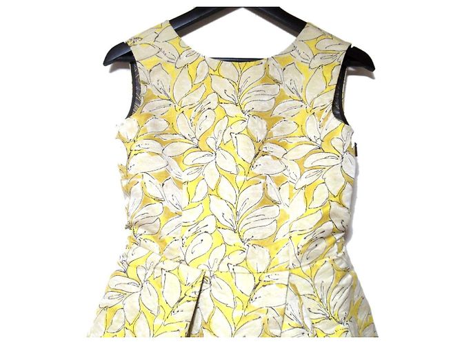 Autre Marque Abito in jacquard floreale Carolina Herrera Giallo - vista 3