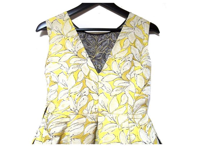 Autre Marque Abito in jacquard floreale Carolina Herrera Giallo - vista 4