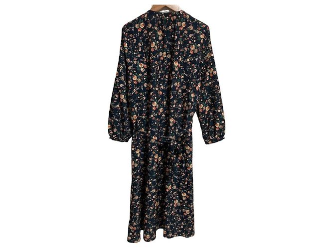 Autre Marque bulle de savon Langes Kleid mit Blumenprint Schwarz - Ansicht 2