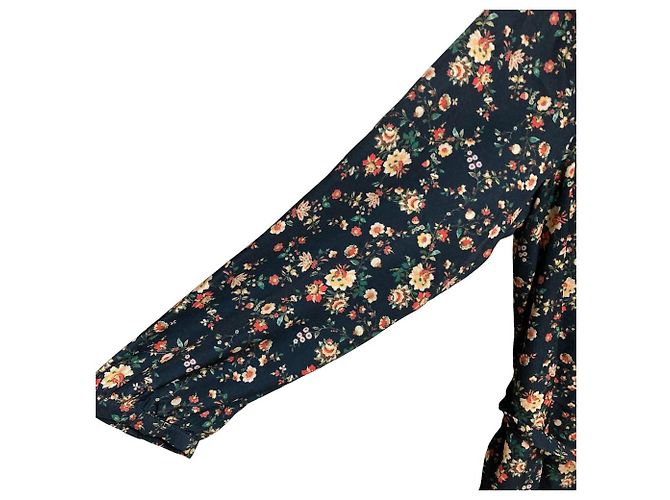 Autre Marque bulle de savon Langes Kleid mit Blumenprint Schwarz - Ansicht 3