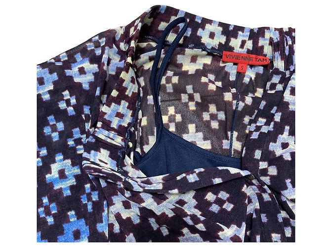 Autre Marque Vestido Docking Power Net VIVIENNE TAM Azul - vista 5