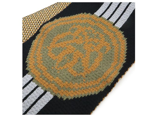 Hermès Hermes Grande Tenue Kaschmir-Schal Schwarz Mehrfarben - Ansicht 3