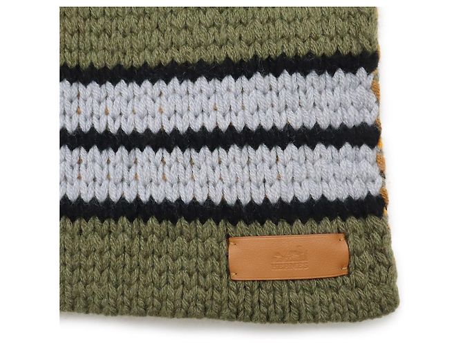 Hermès Hermes Grande Tenue Kaschmir-Schal Schwarz Mehrfarben - Ansicht 5
