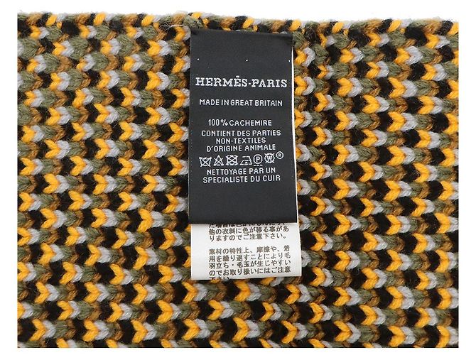 Hermès Hermes Grande Tenue Kaschmir-Schal Schwarz Mehrfarben - Ansicht 6