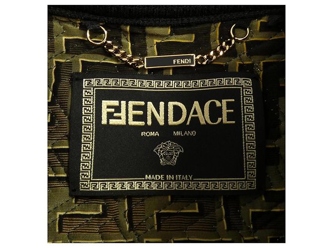 Autre Marque Fendace Jacke Schwarz Gelb Fuschia - Ansicht 5